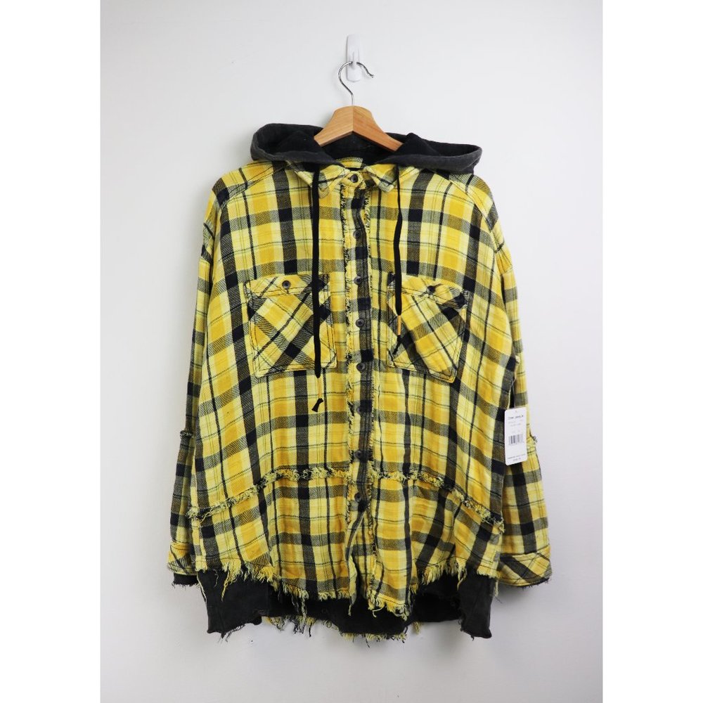 NWT Free People Calico Basin Plaid Jacket Yellow - Picture 3 of 8